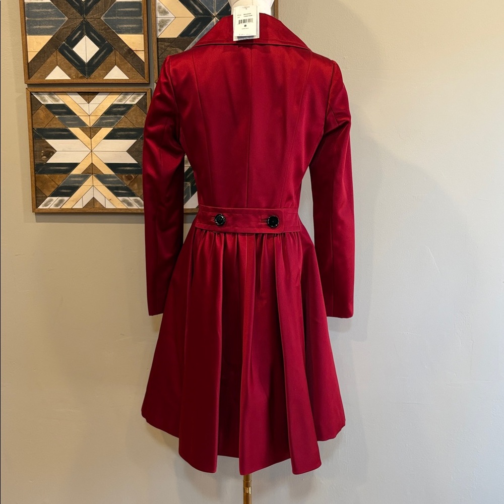 Vintage Ralph Lauren Collection Red Silk Flared A-Line Princess Coat size 8 NWT - Picture 6 of 16